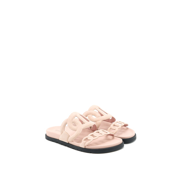 Hermes Size 39 Extra Sandals Suede Rose Opaline