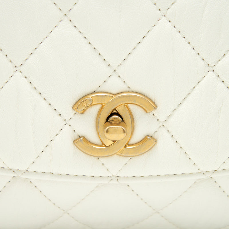 Chanel Seasonal Flap Bag Lambskin White GHW