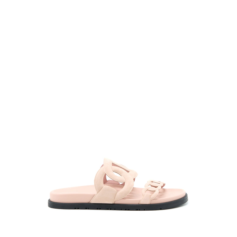 Hermes Size 39 Extra Sandals Suede Rose Opaline