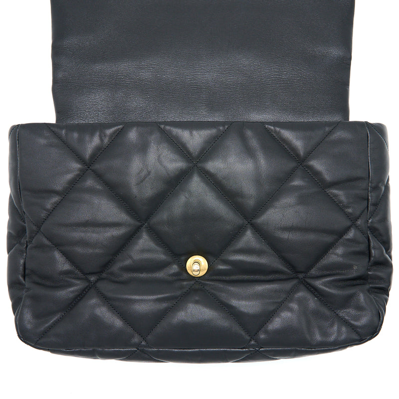 Chanel MAXI 19 Bag Goatskin Black Multicolour Hardware