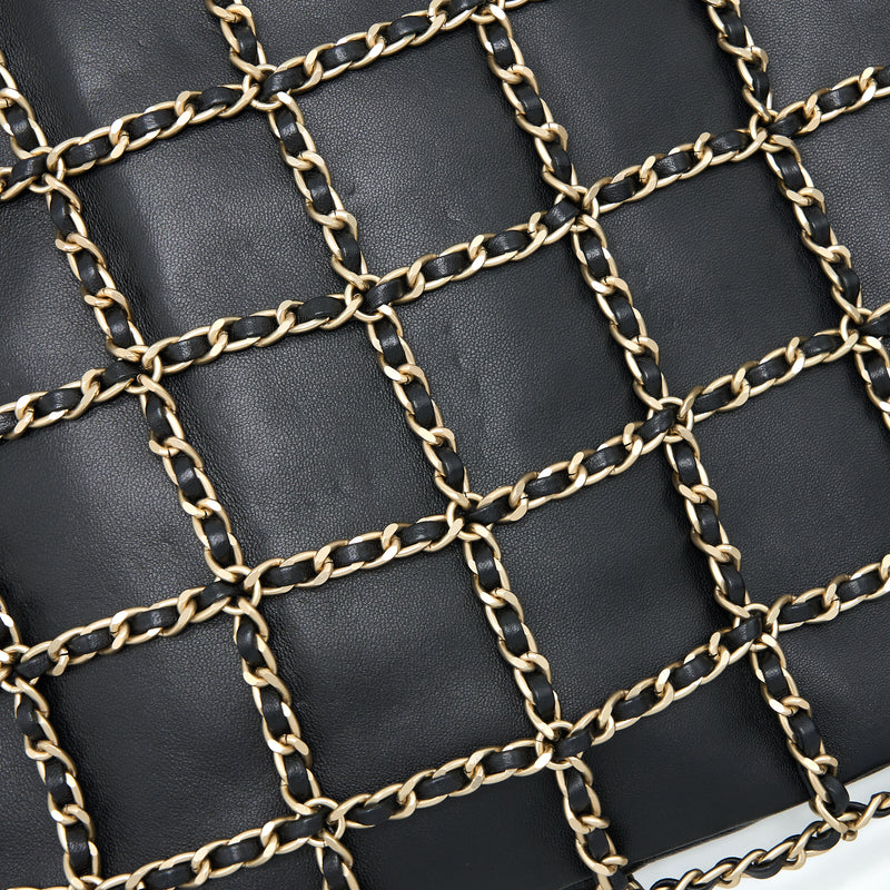 Chanel Cruise 2020 black chained Tote Bag Lambskin Black LGHW