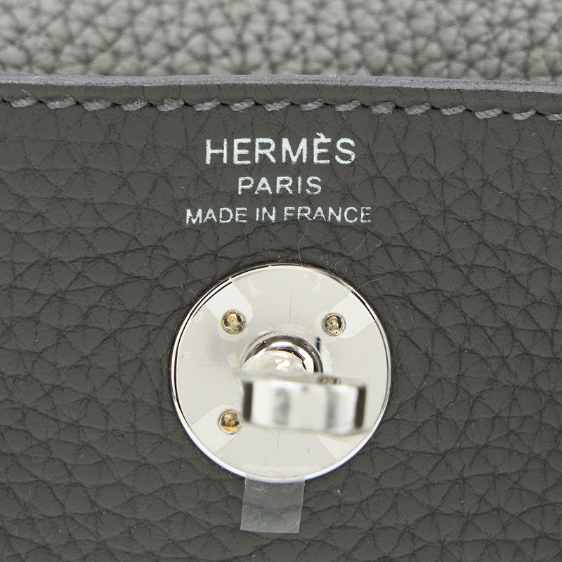 Hermes Mini Lindy Clemence 0L Gris Meyer SHW Stamp U