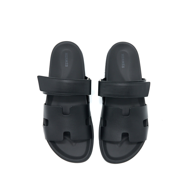 Hermes Size 44 Chypre Sandals Black