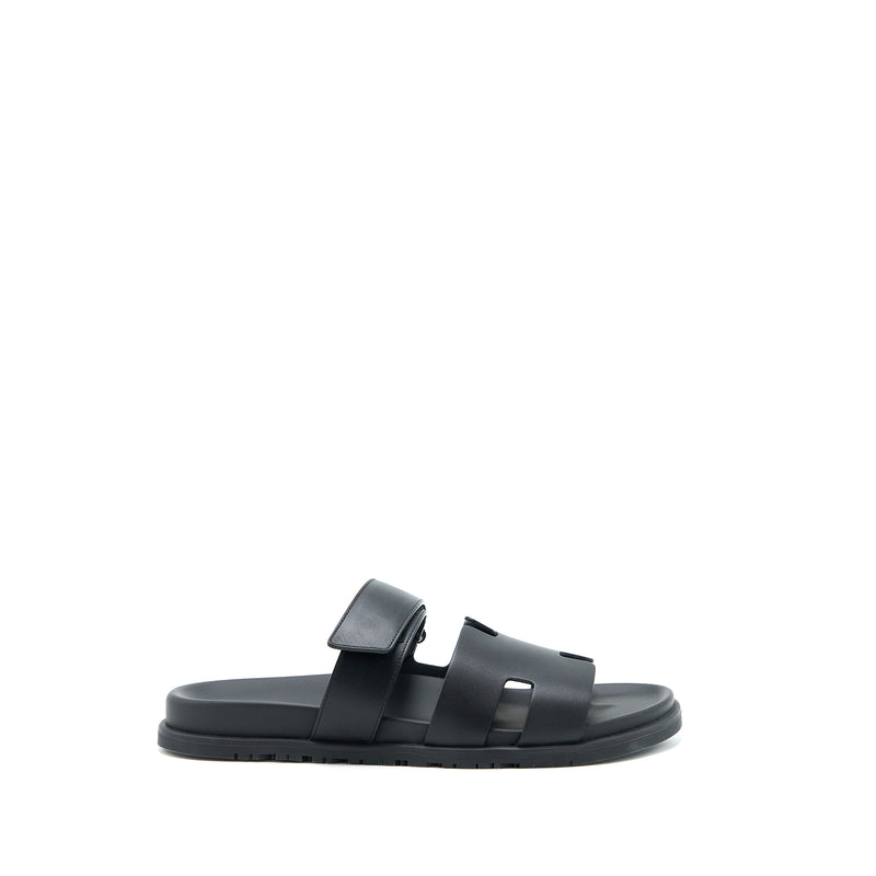 Hermes Size 44 Chypre Sandals Black