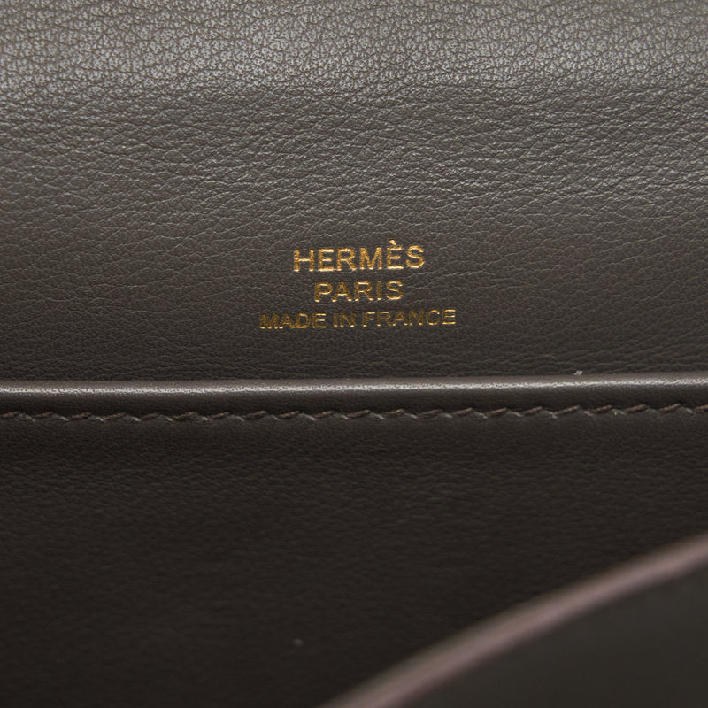 Hermes Kelly Pochette Swift 8F Gris Etain GHW Stamp Square P