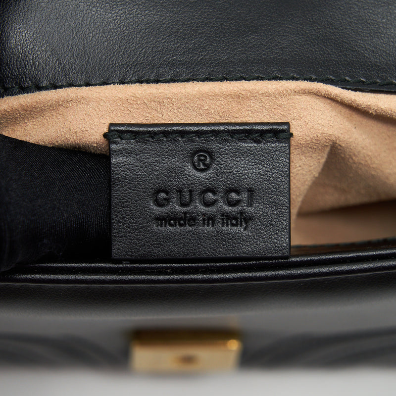 Gucci GG Marmont Mini Top Handle Bag Black GHW