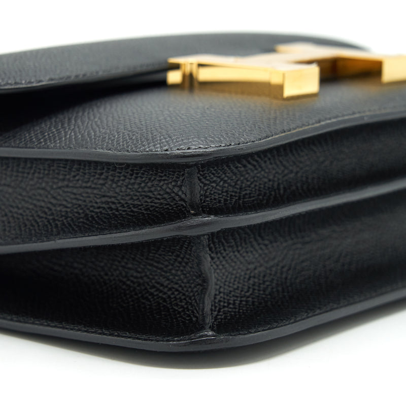 Hermes Mini Constance Epsom Black GHW Stamp Y