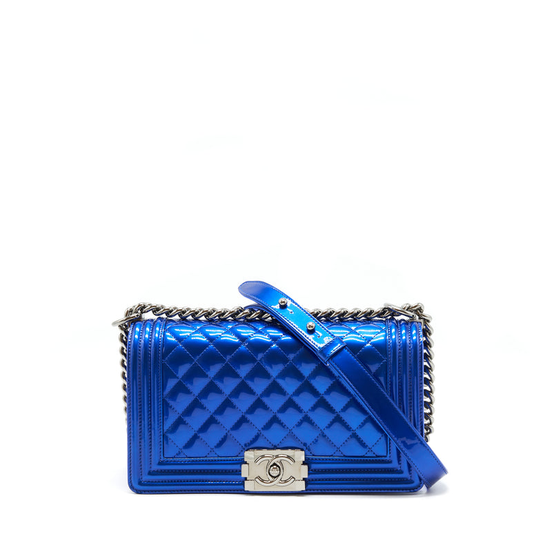 Chanel Medium Le Boy Patent Electric Blue SHW