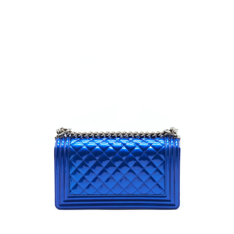 Chanel Medium Le-Boy Patent Electric Blue SHW