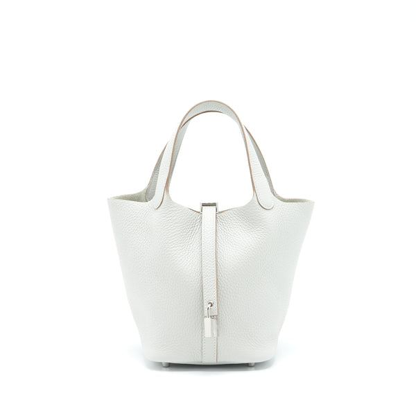 Hermes Picotin 18 Lock Bag Clemence Gris Perle SHW Stamp U