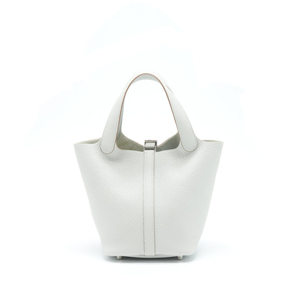 Hermes Picotin 18 Lock Bag Clemence Gris Perle SHW Stamp U