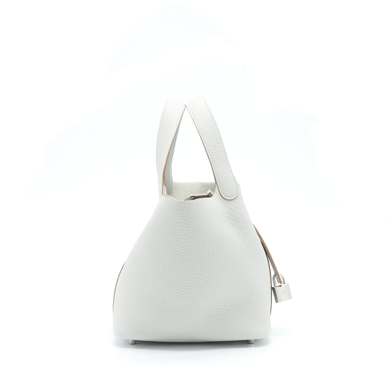 Hermes Picotin 18 Lock Bag Clemence Gris Perle SHW Stamp U