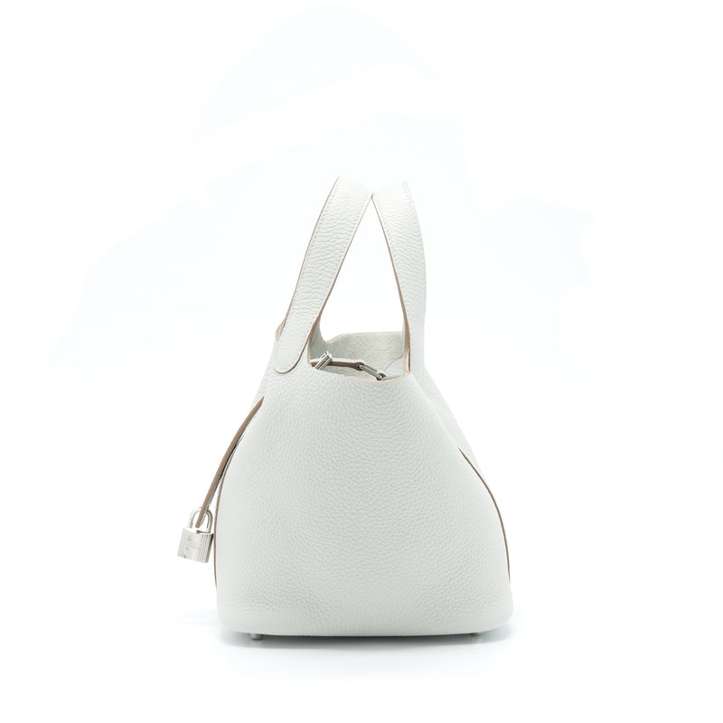 Hermes Picotin 18 Lock Bag Clemence Gris Perle SHW Stamp U