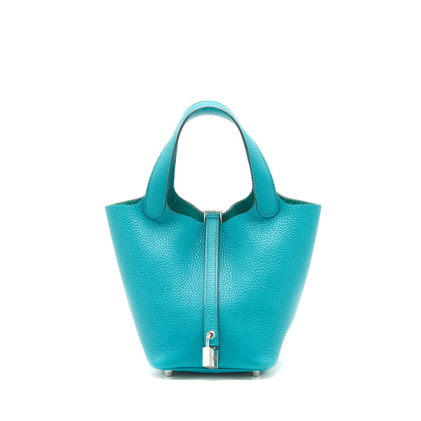 Hermes Picotin 18 Lock Bag 7F Blue Paon SHW Stamp A