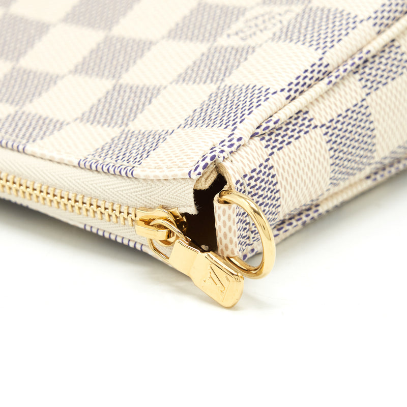 Louis Vuitton Pochette Accessories White Damier Azur Bag