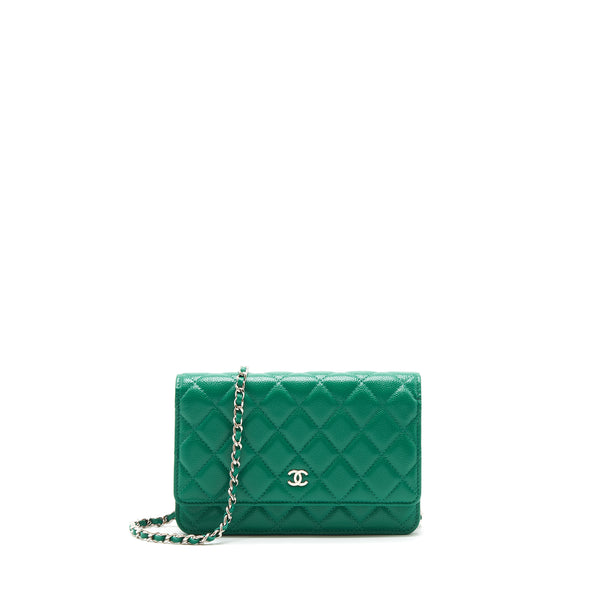 Chanel Classic Wallet On Chain Caviar Green SHW