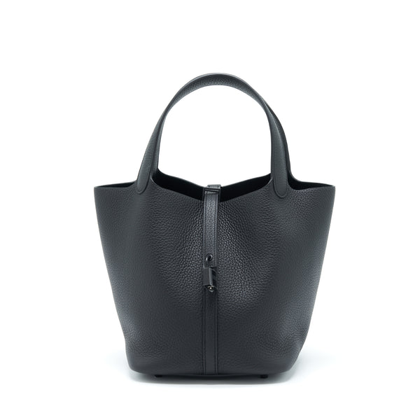 Hermes Picotin 22 Clemence So Black Stamp Z
