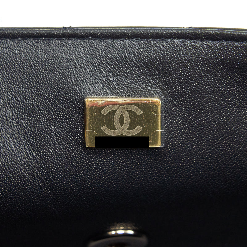 Chanel Mini Rectangular Flap Bag Lambskin Black LGHW