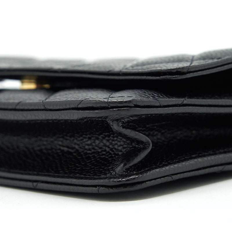 Chanel 22P Classic Wallet On Chain Caviar Black LGHW (Microchip)