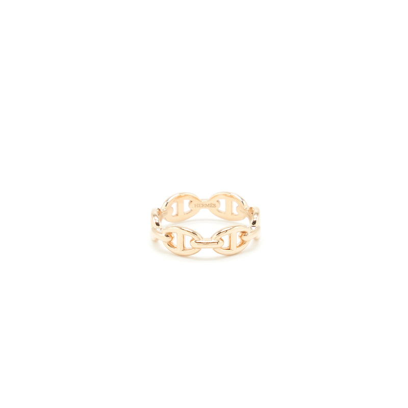 Hermes Size 55 Chaine D’ancre Enchainee Ring, Small Model Rose Gold