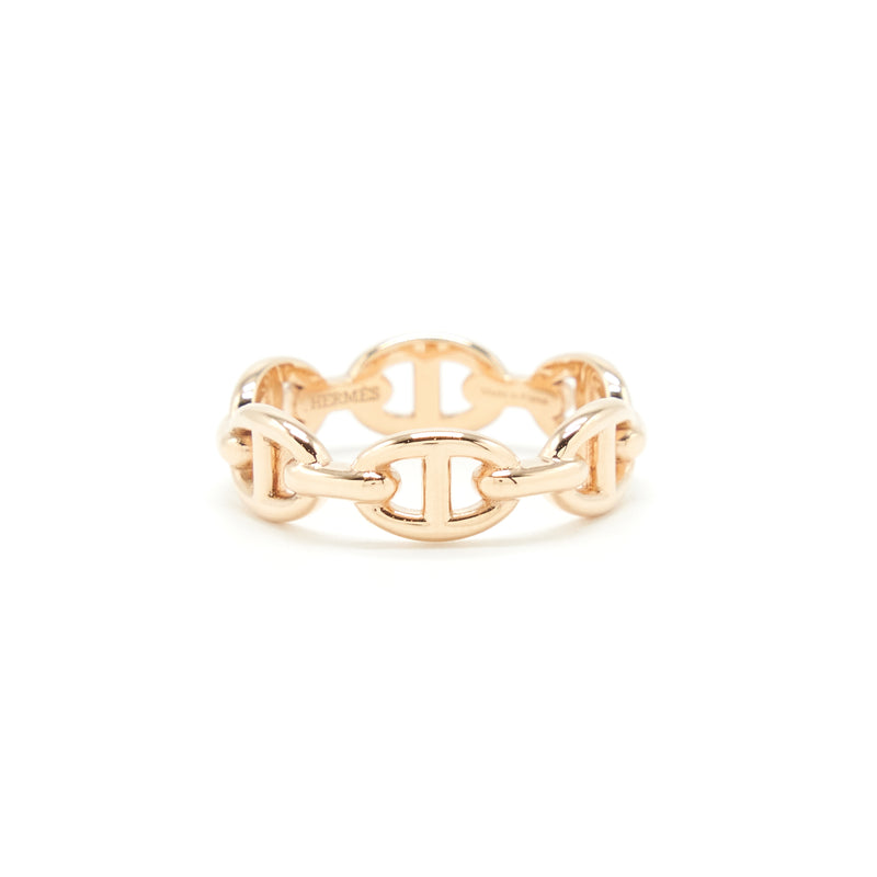 Hermes Size 55 Chaine D’ancre Enchainee Ring, Small Model Rose Gold