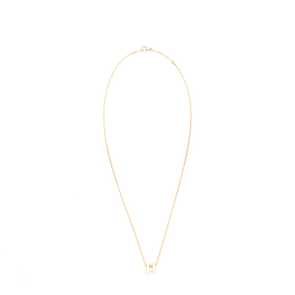 Hermes Mini Pop H Pendant Blanc RGHW