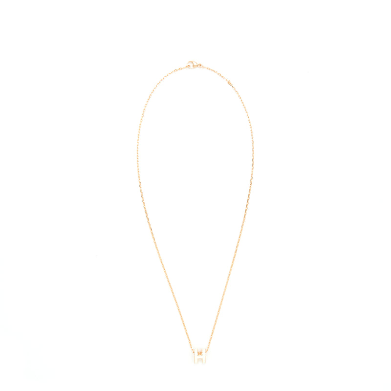 Hermes Mini Pop H Pendant Blanc RGHW