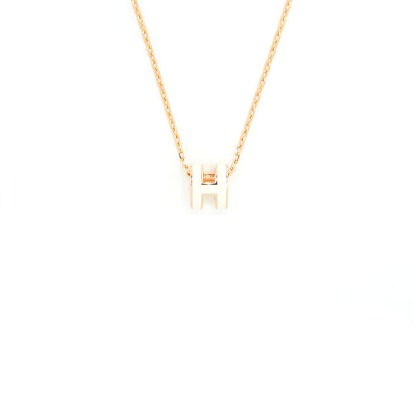 Hermes Mini Pop H Pendant Blanc RGHW
