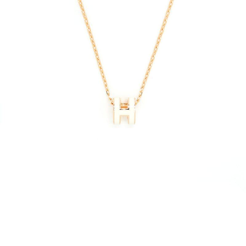 Hermes Mini Pop H Pendant Blanc RGHW