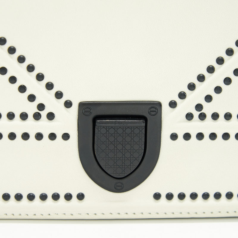 Dior Small Diorama Studded White With Black Hardware