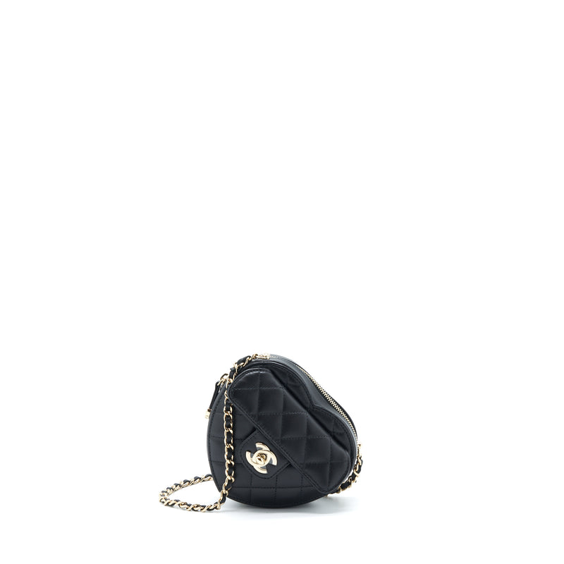 Chanel 22S Small Heart Bag Lambskin Black LGHW