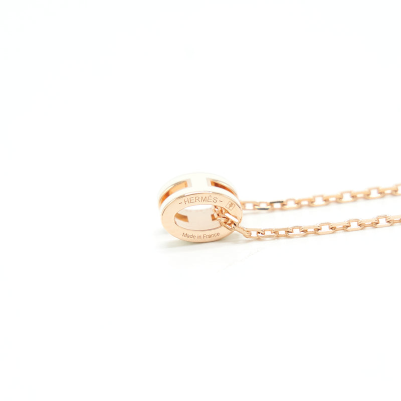 Hermes Mini Pop H Pendant Blanc RGHW