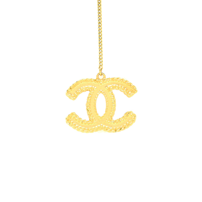 Chanel CC Logo Earrings Bright Gold Tone