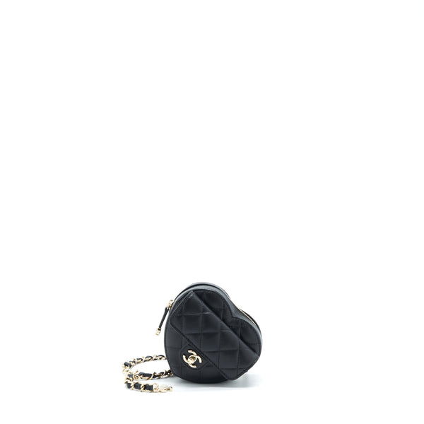 Chanel 22S Heart Belt Bag Lambskin Black LGHW