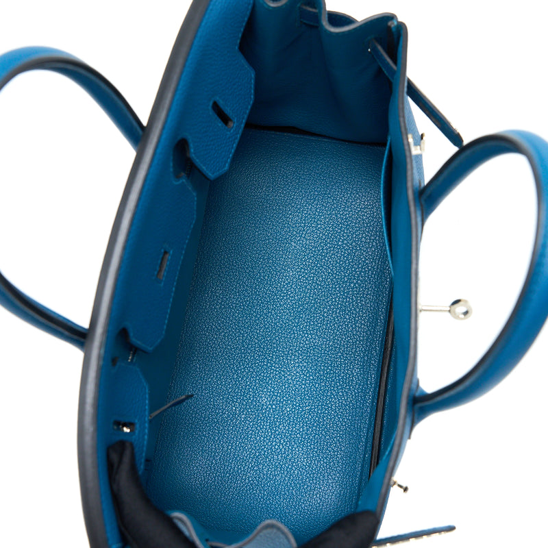 Hermes Birkin 30 Togo S7 Bleu De Galice SHW Stamp T