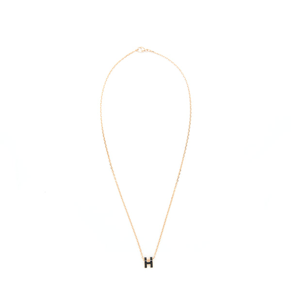 Hermes Mini Pop H Pendant Black RGHW
