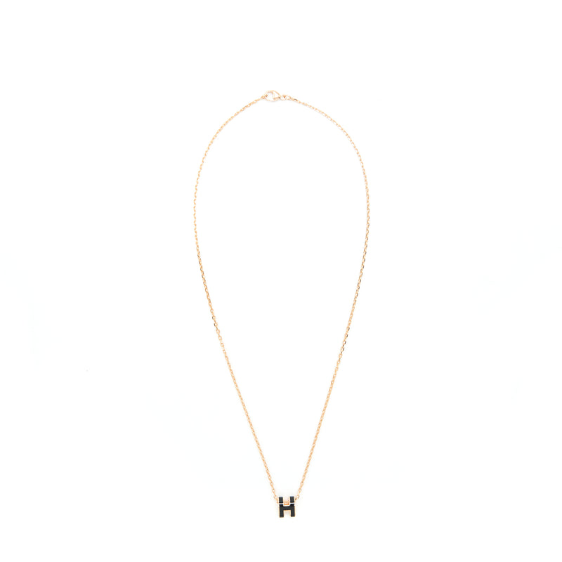 Hermes Mini Pop H Pendant Black RGHW