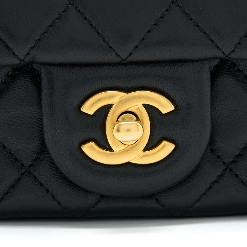 Chanel Pearl Crush Mini Square Lambskin Black Brushed GHW (Microchip)