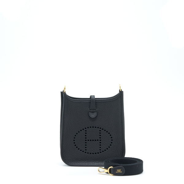 Hermes Mini Evelyne Clemence Black GHW Stamp U