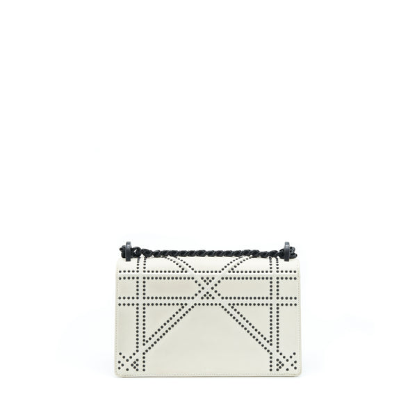 Dior Small Studded Diorama White With Black Hardware