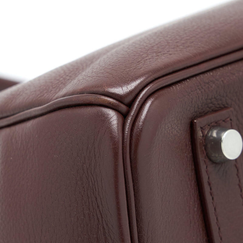 Hermes Birkin 35 Evergrain Bordeaux SHW Stamp Square K