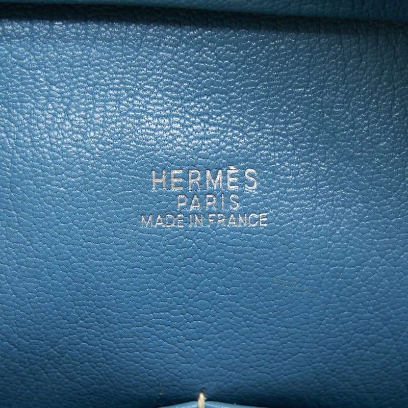 Hermes plume bag Togo jeans blue SHW Stamp Square G