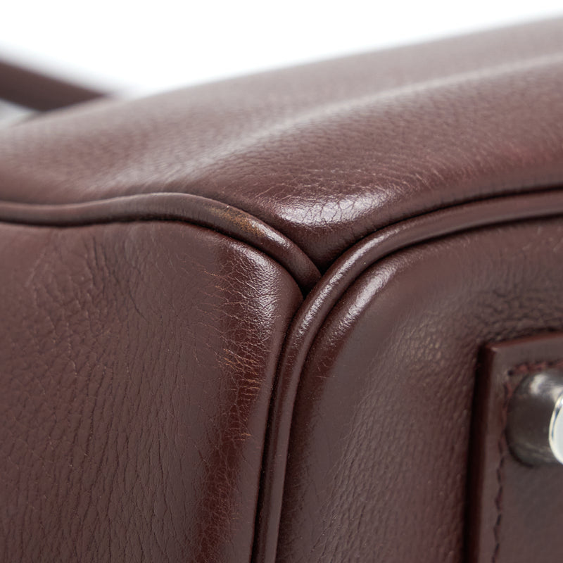 Hermes Birkin 35 Evergrain Bordeaux SHW Stamp Square K