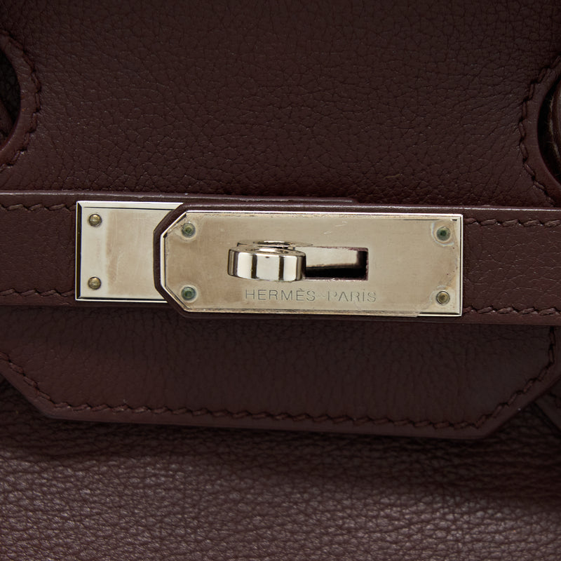 Hermes Birkin 35 Evergrain Bordeaux SHW Stamp Square K