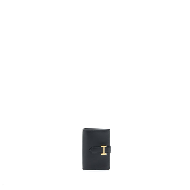 Hermes Bearn Card Holder Box Calfskin Black GHW Stamp U
