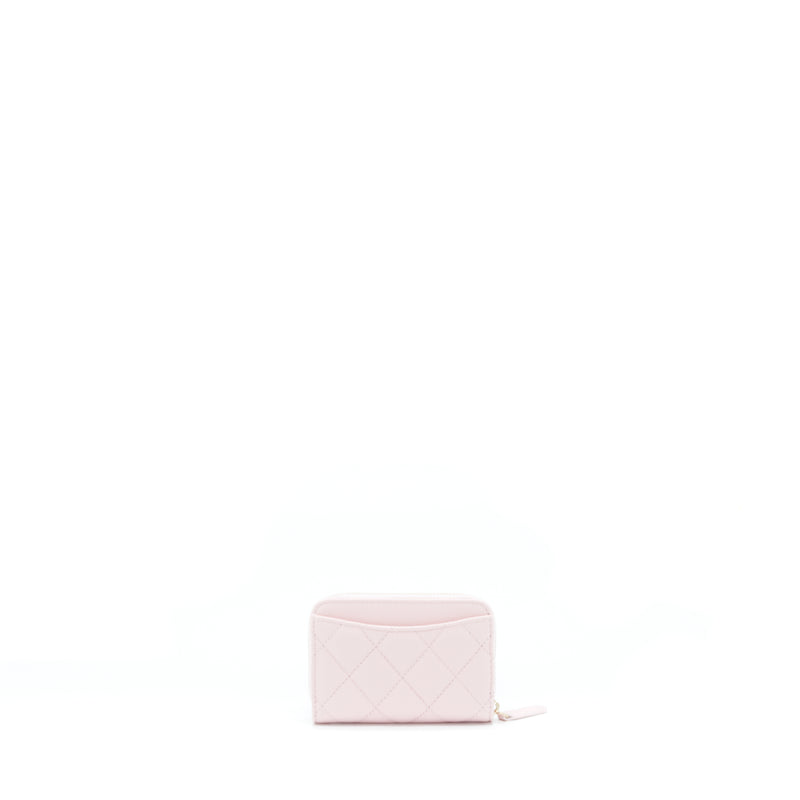 Chanel Zip Card Holder Caviar Light Pink LGHW