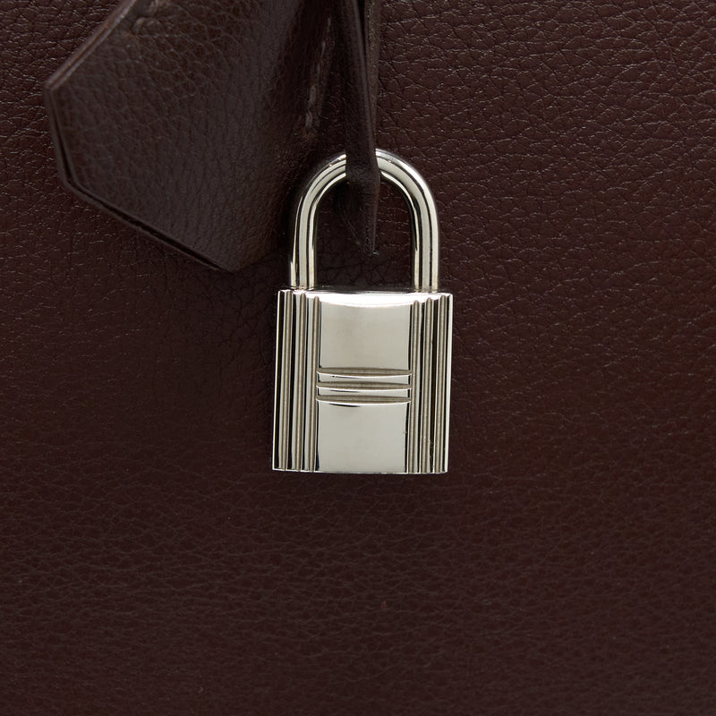 Hermes Birkin 35 Evergrain Bordeaux SHW Stamp Square K