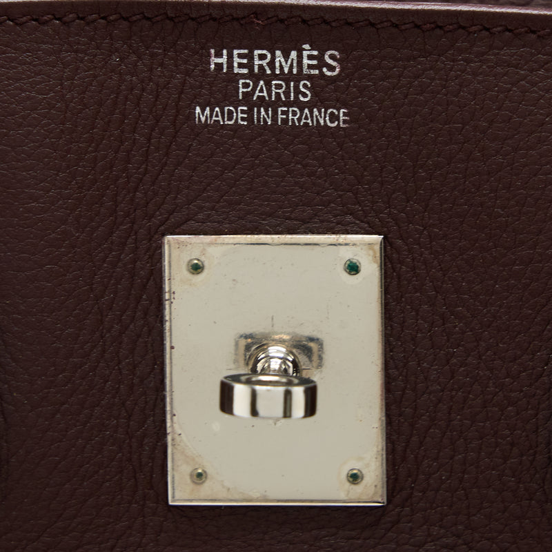 Hermes Birkin 35 Evergrain Bordeaux SHW Stamp Square K