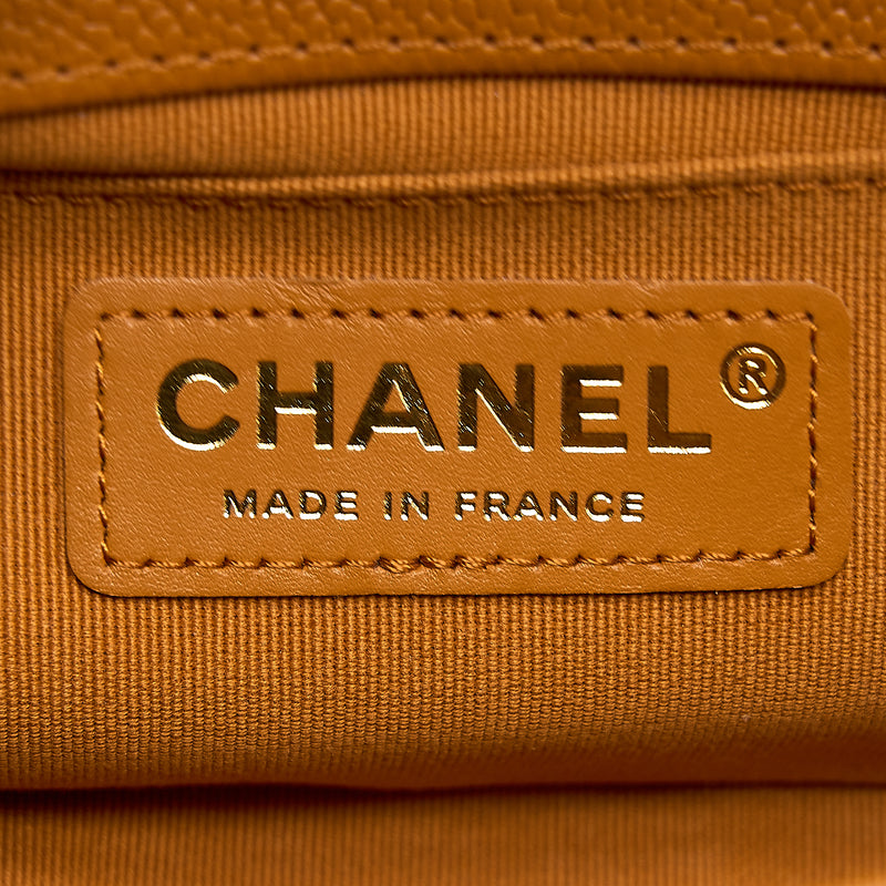 Chanel Small Boy Bag Caviar 21A NC630 Caramel LGHW (Microchip)