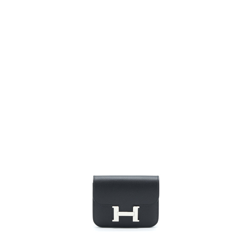 Hermes Constance Slim Epsom Black SHW Stamp U